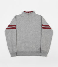 Brixton B-Shield II Intl 1/2 Zip Sweatshirt - Heather Grey / Burgundy