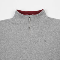 Brixton B-Shield II Intl 1/2 Zip Sweatshirt - Heather Grey / Burgundy thumbnail