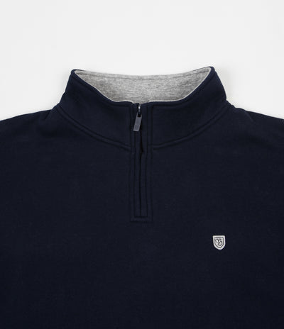 Brixton B-Shield II Intl 1/2 Zip Sweatshirt - Navy / Heather Grey