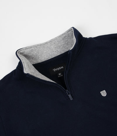 Brixton B-Shield II Intl 1/2 Zip Sweatshirt - Navy / Heather Grey