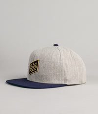 Brixton Bedford Snapback Cap - Light Heather Grey / Navy