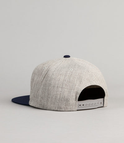 Brixton Bedford Snapback Cap - Light Heather Grey / Navy