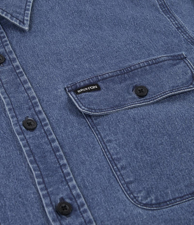 Brixton Bowery Flannel Shirt - Worn Indigo