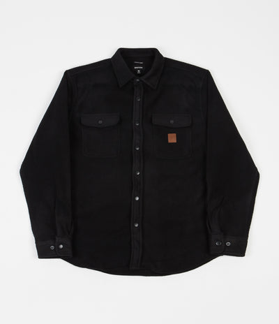 Brixton Bowery Fleece Long Sleeve Flannel Shirt - Black