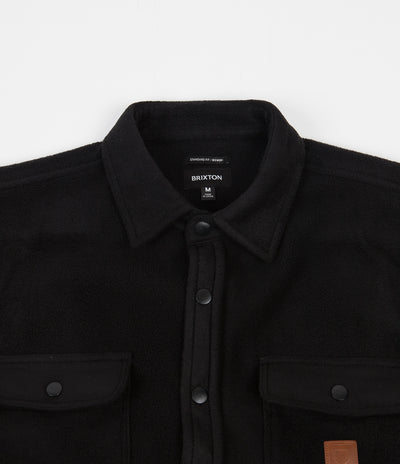 Brixton Bowery Fleece Long Sleeve Flannel Shirt - Black