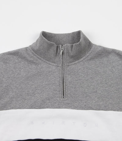 Brixton Cantor 1 / 2 Zip Sweatshirt - Heather Grey / Black