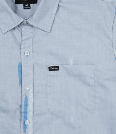 Brixton Charter Print Short Sleeve Shirt - Light Blue / White