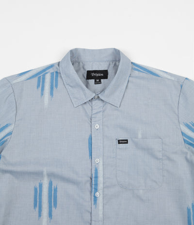 Brixton Charter Print Short Sleeve Shirt - Light Blue / White