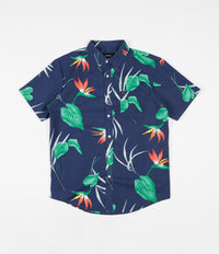 Brixton Charter Print Woven Short Sleeve Shirt - Patriot Blue