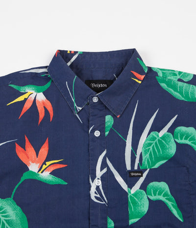 Brixton Charter Print Woven Short Sleeve Shirt - Patriot Blue