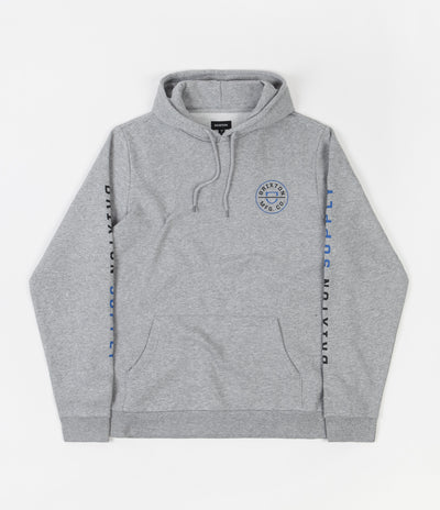 Brixton Crest Hoodie - Heather Grey