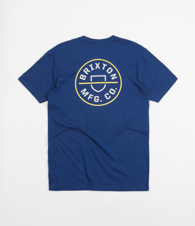 Brixton Crest II T-Shirt - Cool Blue / Yellow Cab