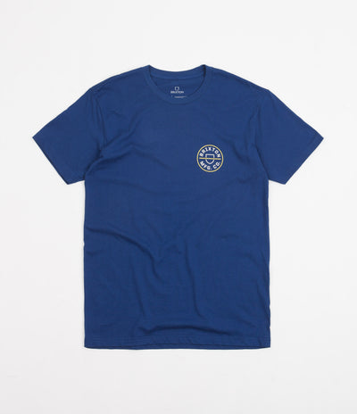 Brixton Crest II T-Shirt - Cool Blue / Yellow Cab