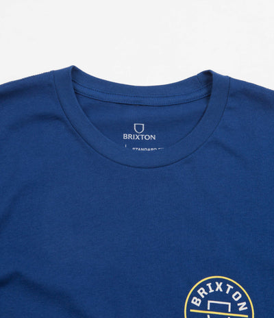 Brixton Crest II T-Shirt - Cool Blue / Yellow Cab