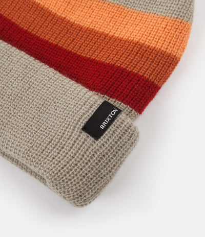 Brixton Heist Stripe Beanie - Gravel