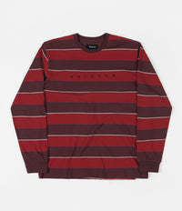 Brixton Hilt Embroidered Knit Long Sleeve T-Shirt - Plum / Cardinal