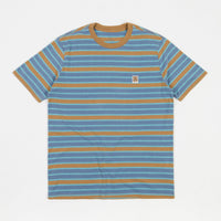 Brixton Hilt Multi Stripe T-Shirt - Slate Blue / Lion Sun Wash thumbnail