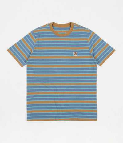 Brixton Hilt Multi Stripe T-Shirt - Slate Blue / Lion Sun Wash