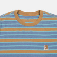 Brixton Hilt Multi Stripe T-Shirt - Slate Blue / Lion Sun Wash thumbnail