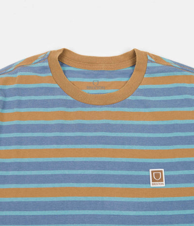 Brixton Hilt Multi Stripe T-Shirt - Slate Blue / Lion Sun Wash