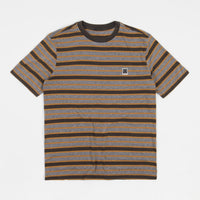 Brixton Hilt Multi Stripe T-Shirt - Washed Black / Heather Grey Sun thumbnail