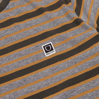 Brixton Hilt Multi Stripe T-Shirt - Washed Black / Heather Grey Sun thumbnail