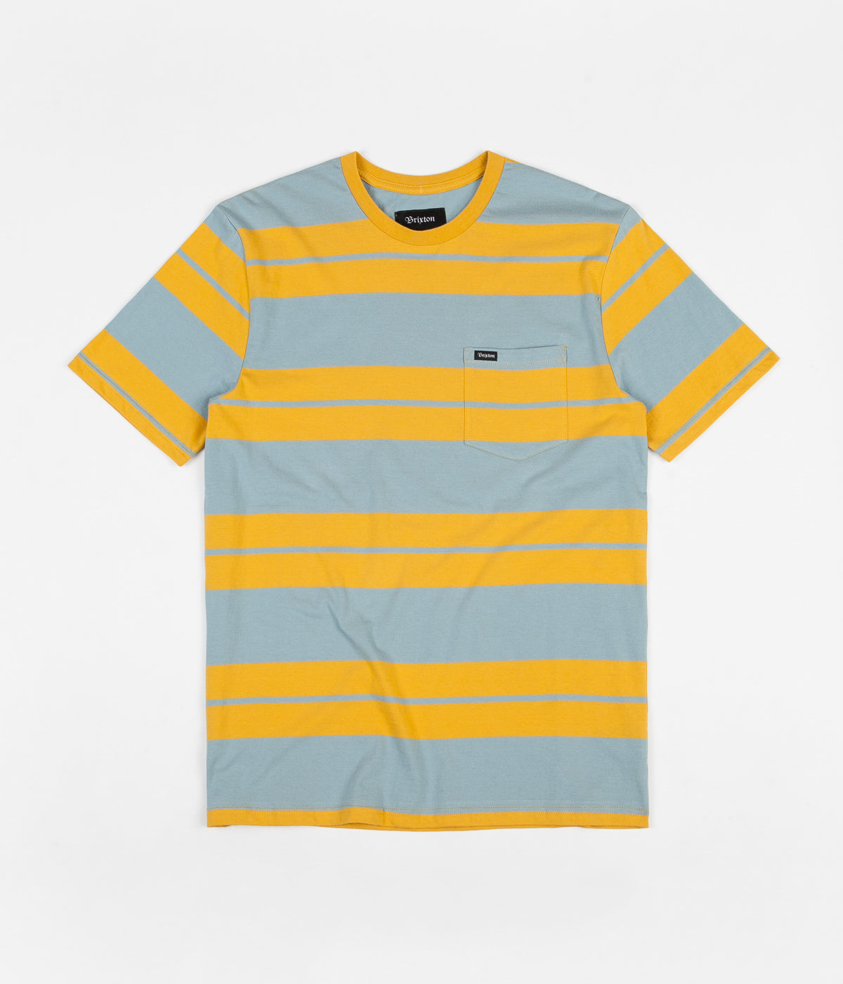 Brixton Hilt Pocket T-Shirt - Gold / Light Blue | Flatspot