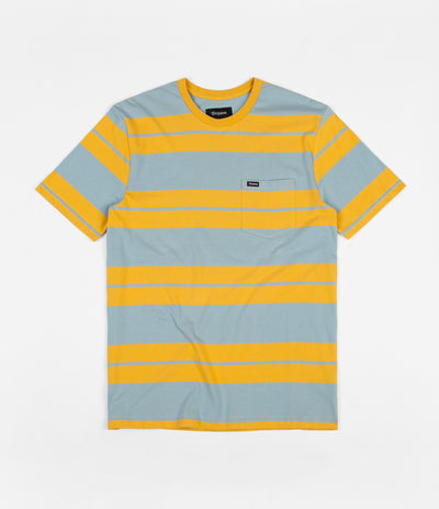 Brixton Hilt Pocket T-Shirt - Gold / Light Blue