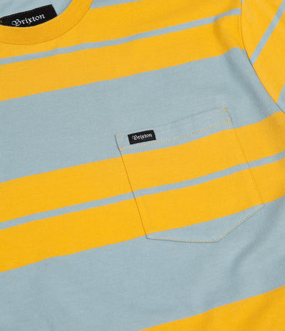 Brixton Hilt Pocket T-Shirt - Gold / Light Blue