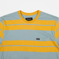 Brixton Hilt Pocket T-Shirt - Gold / Light Blue thumbnail