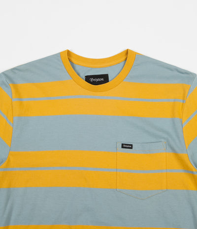 Brixton Hilt Pocket T-Shirt - Gold / Light Blue