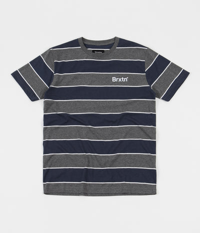 Brixton Hilt Print T-Shirt - Heather Grey / Washed Navy