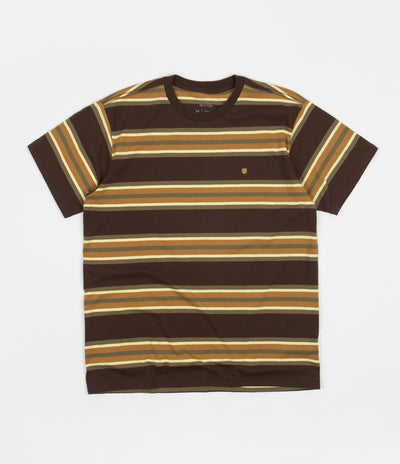 Brixton Hilt Shield Knit T-Shirt - Deep Brown / Medal Bronze / Milita