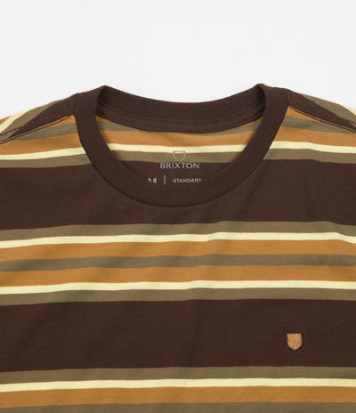 Brixton Hilt Shield Knit T-Shirt - Deep Brown / Medal Bronze / Milita