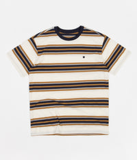 Brixton Hilt Shield Knit T-Shirt - Off White / Navy / Medal Bronze