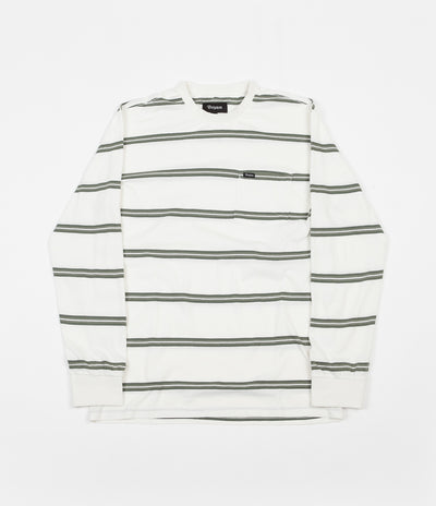 Brixton Hilt Washed Long Sleeve Pocket T-Shirt - Off White / Pine