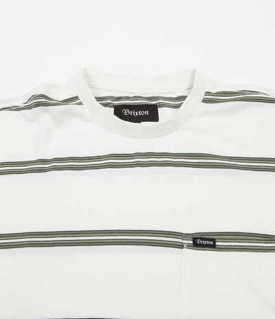 Brixton Hilt Washed Long Sleeve Pocket T-Shirt - Off White / Pine