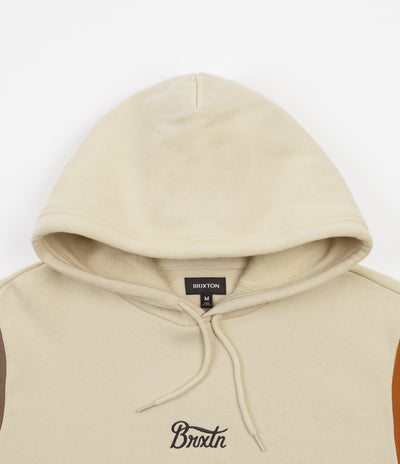 Brixton Stith Hoodie - Gravel / Dark Khaki / Amber