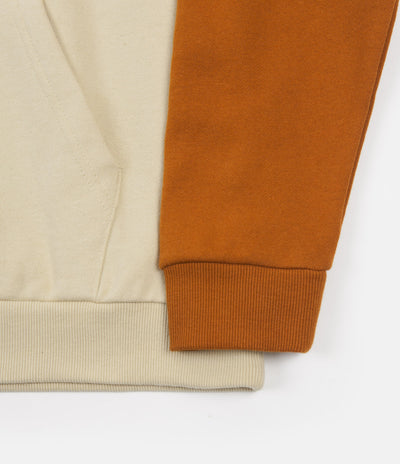 Brixton Stith Hoodie - Gravel / Dark Khaki / Amber