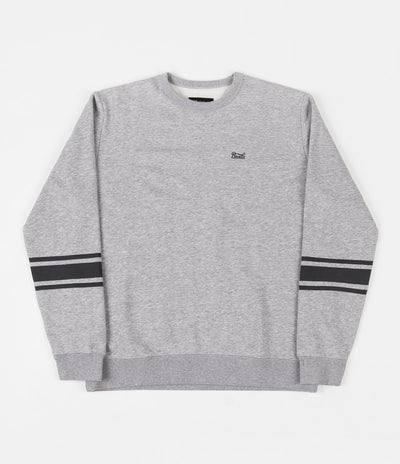 Brixton Stith Stripe International Crewneck Sweatshirt - Heather Grey