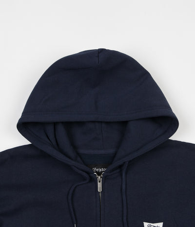 Brixton Stith Zip Hoodie - Navy