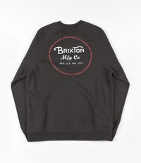 Brixton Wheeler Crewneck Sweatshirt - Washed Black / Red