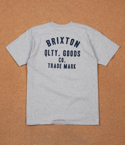 Brixton Woodburn T-Shirt - Heather Grey / Navy