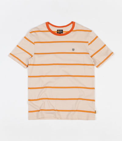 Brixton x Independent Deputy Knit T-Shirt - Orange / Tan