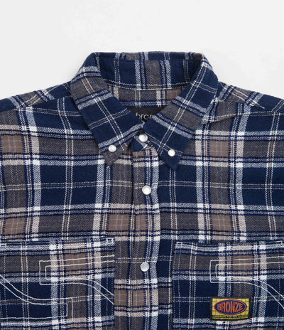 Bronze 56K 56 Flannel Shirt - Blue