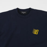 Bronze 56K Embroidered B Logo Crewneck Sweatshirt - Navy thumbnail