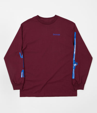 Bronze 56K The Club Long Sleeve T-Shirt - Cardinal / Blue