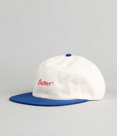 Butter Goods 2-Tone Brushed 6 Panel Cap - Natural / Royal