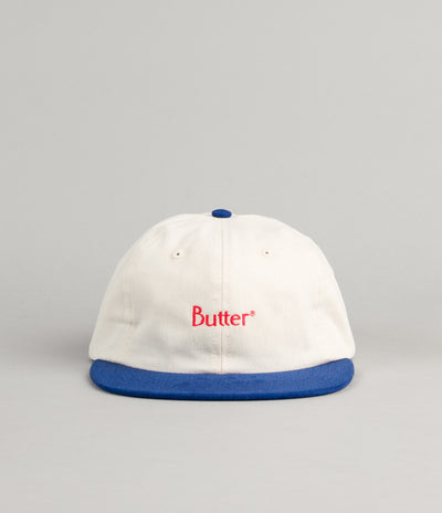 Butter Goods 2-Tone Brushed 6 Panel Cap - Natural / Royal