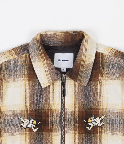 Butter Goods Angels Heavyweight Plaid Overshirt - Brown / Taupe